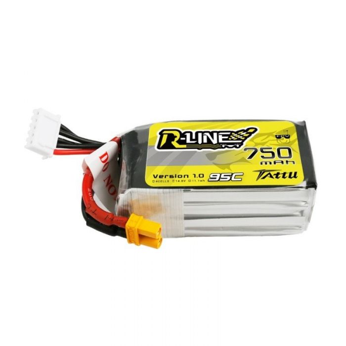 Batterie Lipo Tattu R-Line 750mAh 14.8V 95C 4S - XT30