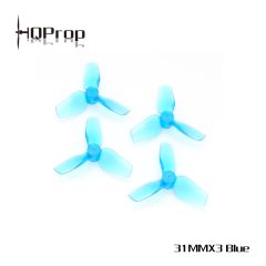 HQProp Micro Whoop 31MMX3 PC Bleu- 1MM Shaft (2XCW + 2XCCW)